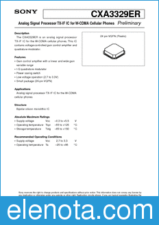 Sony Semiconductor CXA3329ER datasheet