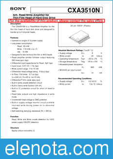 Sony Semiconductor CXA3510N datasheet
