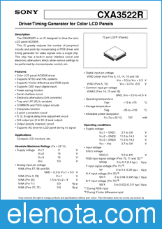 Sony Semiconductor CXA3522R datasheet