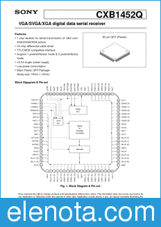 Sony Semiconductor CXB1452Q datasheet