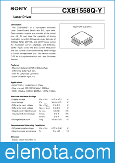 Sony Semiconductor CXB1558Q-Y datasheet