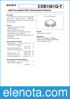 Sony Semiconductor CXB1561Q-Y datasheet