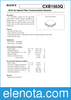 Sony Semiconductor CXB1563Q datasheet