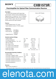 Sony Semiconductor CXB1573R datasheet