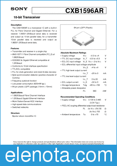 Sony Semiconductor CXB1596AR datasheet