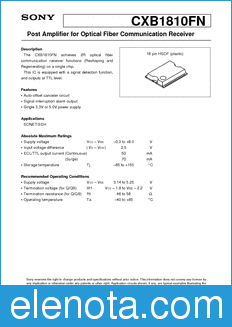 Sony Semiconductor CXB1810FN datasheet