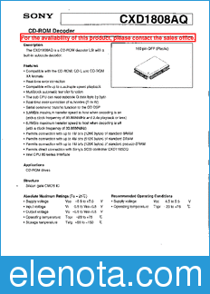 Sony Semiconductor CXD1808AQ datasheet