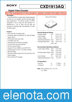 Sony Semiconductor CXD1913AQ datasheet