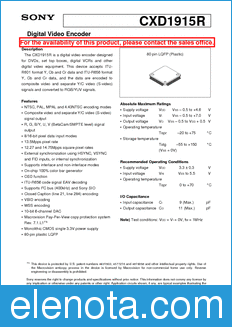 Sony Semiconductor CXD1915R datasheet