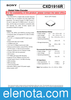 Sony Semiconductor CXD1916R datasheet