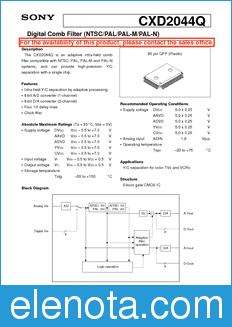 Sony Semiconductor CXD2044Q datasheet