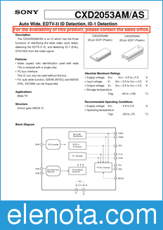 Sony Semiconductor CXD2053AM/AS datasheet