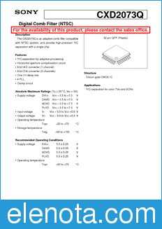 Sony Semiconductor CXD2073Q datasheet
