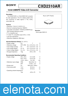 Sony Semiconductor CXD2310AR datasheet