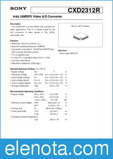 Sony Semiconductor CXD2312R datasheet
