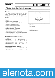 Sony Semiconductor CXD2400R datasheet