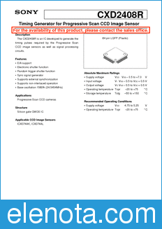 Sony Semiconductor CXD2408R datasheet