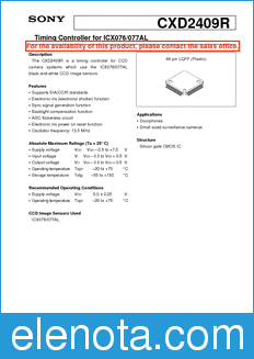 Sony Semiconductor CXD2409R datasheet