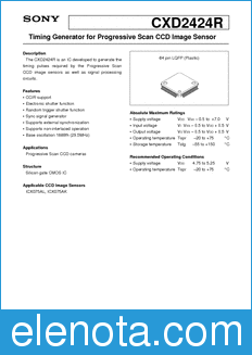 Sony Semiconductor CXD2424R datasheet