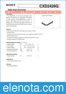 Sony Semiconductor CXD2428Q datasheet