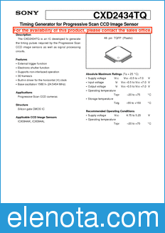 Sony Semiconductor CXD2434TQ datasheet