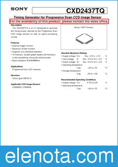 Sony Semiconductor CXD2437TQ datasheet