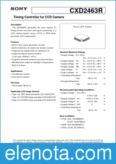 Sony Semiconductor CXD2463R datasheet