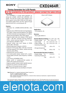 Sony Semiconductor CXD2464R datasheet