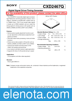 Sony Semiconductor CXD2467Q datasheet