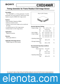 Sony Semiconductor CXD2498R datasheet