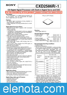 Sony Semiconductor CXD2586R/-1 datasheet