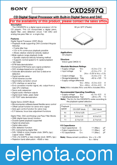 Sony Semiconductor CXD2597Q datasheet