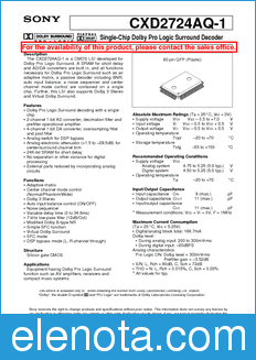 Sony Semiconductor CXD2724AQ-1 datasheet