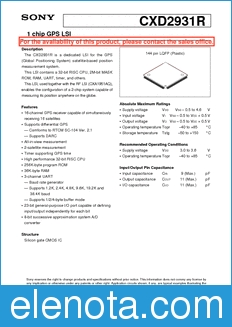 Sony Semiconductor CXD2931R datasheet