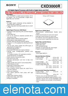 Sony Semiconductor CXD3000R datasheet