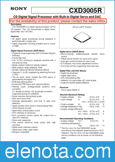 Sony Semiconductor CXD3005R datasheet