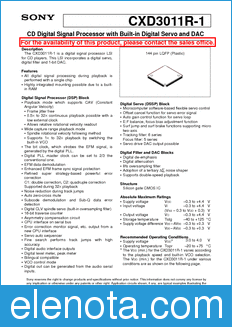 Sony Semiconductor CXD3011R-1 datasheet