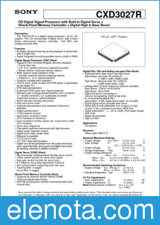 Sony Semiconductor CXD3027R datasheet