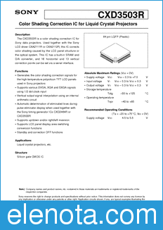Sony Semiconductor CXD3503R datasheet