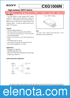 Sony Semiconductor CXG1008N datasheet