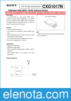 Sony Semiconductor CXG1017N datasheet