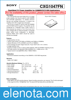 Sony Semiconductor CXG1047FN datasheet