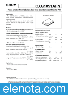 Sony Semiconductor CXG1051AFN datasheet