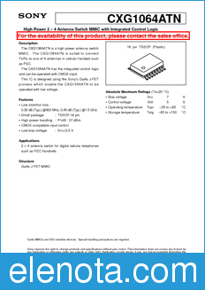 Sony Semiconductor CXG1064ATN datasheet