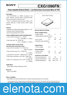 Sony Semiconductor CXG1096FN datasheet
