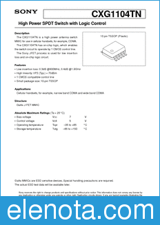 Sony Semiconductor CXG1104TN datasheet