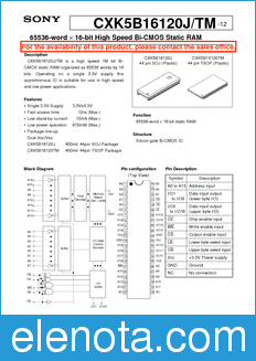 Sony Semiconductor CXK5B16120J datasheet