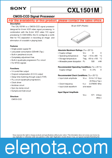Sony Semiconductor CXL1501M datasheet