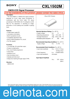 Sony Semiconductor CXL1502M datasheet