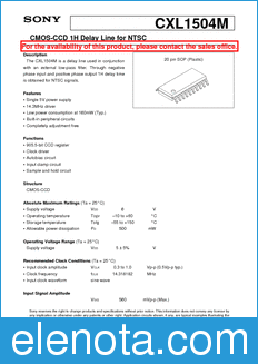Sony Semiconductor CXL1504M datasheet